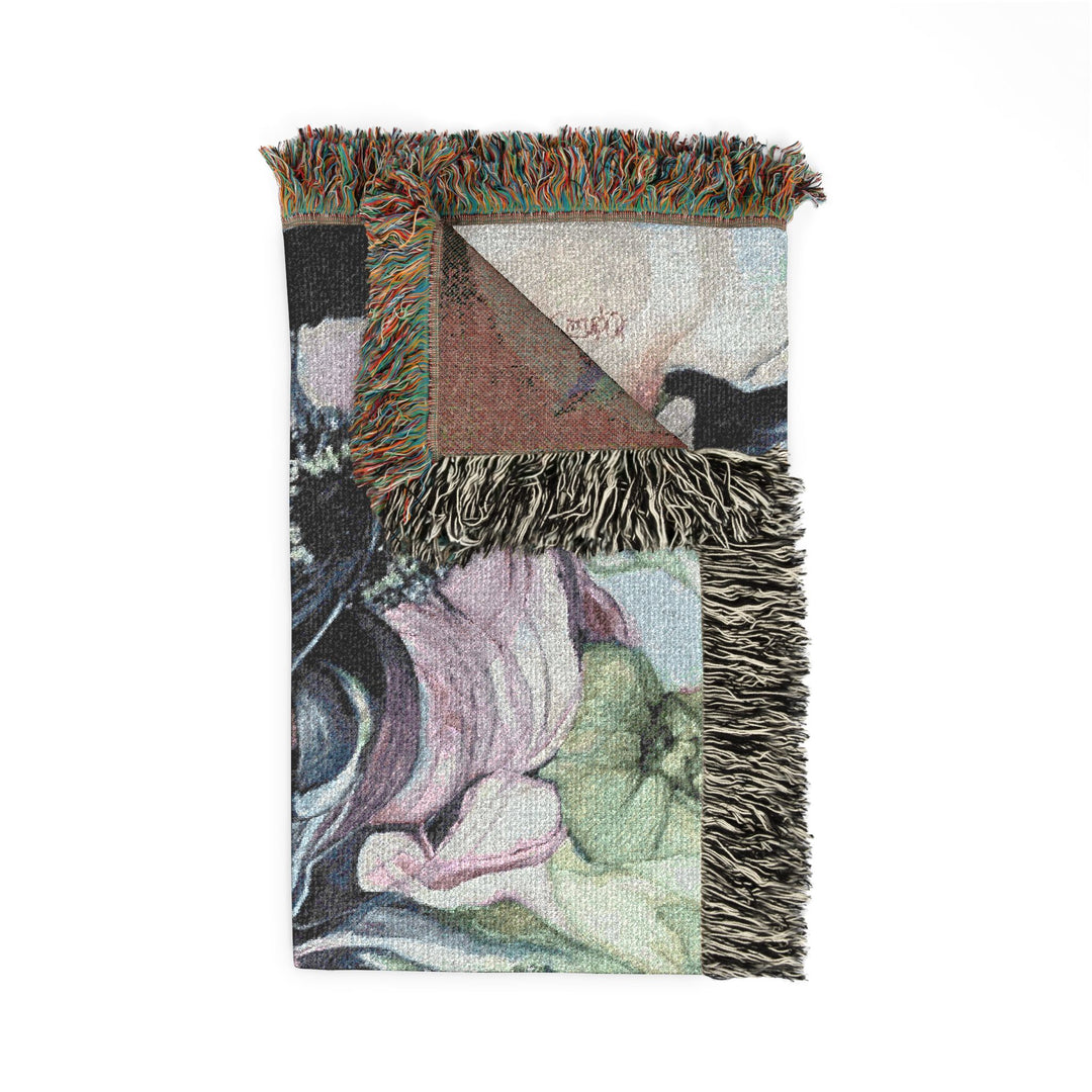 Woven Blanket — Dreamy Floral Portrait Tapestry Throw