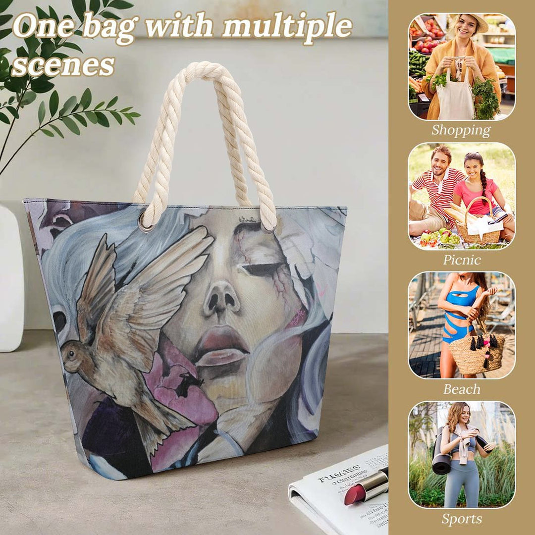 Large Jute Tote Bag(All-Over Printing)