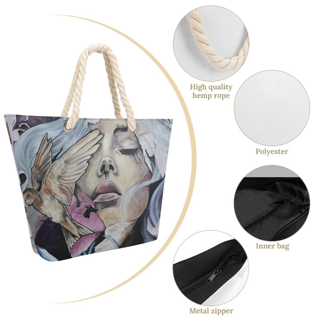 Large Jute Tote Bag(All-Over Printing)